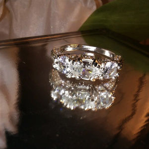 Simulated Diamonds Wedding Engagement Ring